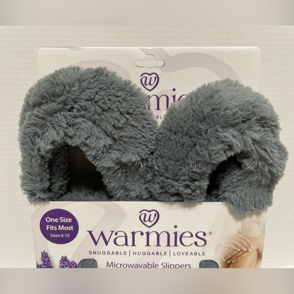 Warmies Snuggable Huggable Loveable Microwaveable Slippers Grey - Picture 2 of 4
